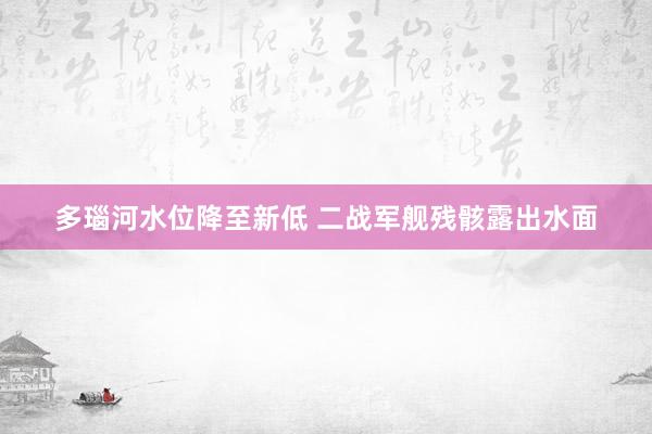 多瑙河水位降至新低 二战军舰残骸露出水面