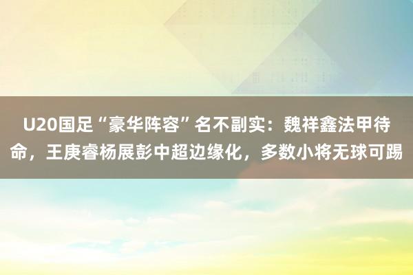 U20国足“豪华阵容”名不副实：魏祥鑫法甲待命，王庚睿杨展彭中超边缘化，多数小将无球可踢