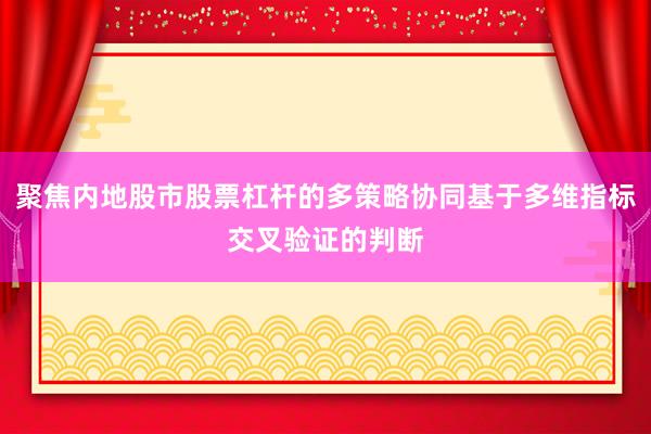 聚焦内地股市股票杠杆的多策略协同基于多维指标交叉验证的判断