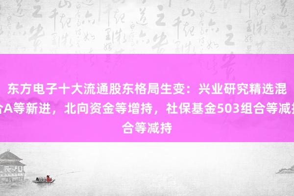 东方电子十大流通股东格局生变：兴业研究精选混合A等新进，北向资金等增持，社保基金503组合等减持