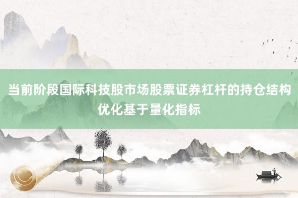 当前阶段国际科技股市场股票证券杠杆的持仓结构优化基于量化指标