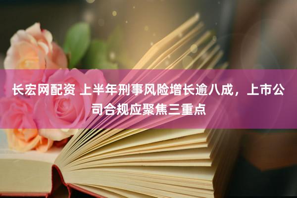 长宏网配资 上半年刑事风险增长逾八成，上市公司合规应聚焦三重点